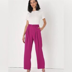 Sophisticated Take Magenta| fuchsia High-Waisted Trouser